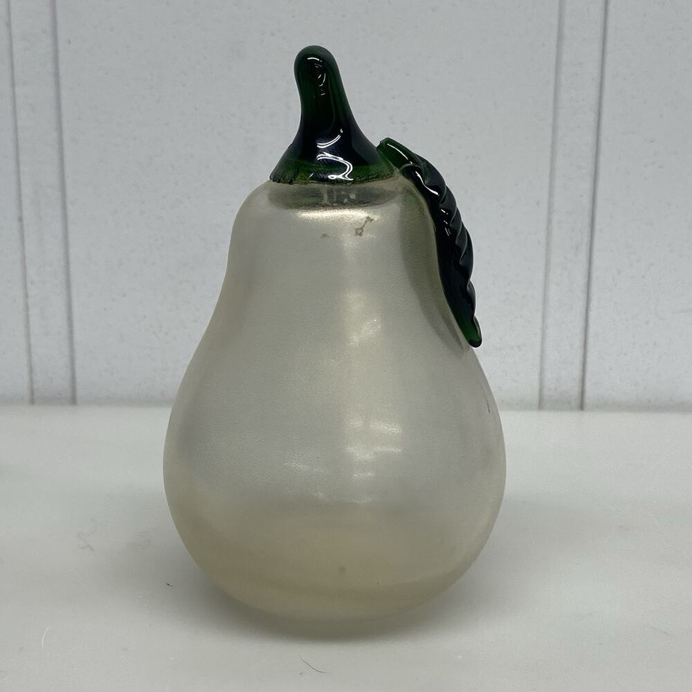 Art Glass Pear Fruit Figurine Pearl Gold Home Decor Shelf Sitter - AS IS - Picture 2 of 10